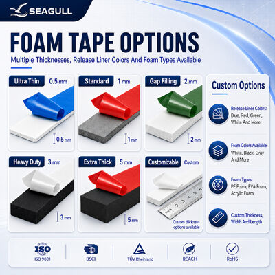 Industrial Double Sided Bonding PE Foam Tape For Glass Metal Plastic Assembly