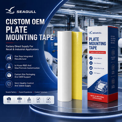 Băng keo hai mặt có thể tháo rời để gắn bản in Flexo và bìa carton