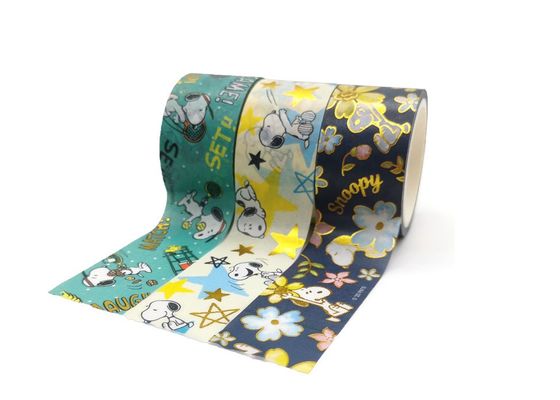 Hộp quà Gói tùy chỉnh Trang trí Lá vàng Washi Băng giấy cho Giáng sinh