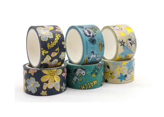 Nhiều màu Trang trí nội thất 145um Giấy bạc in vàng Băng giấy Washi